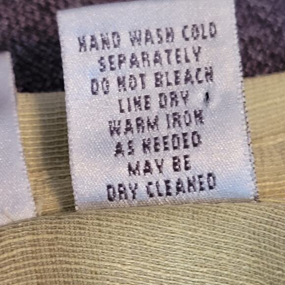 Chico's Shirt Women's 2 (US L) Green Linen Silk Button Down 3/4 Sleeve Sheer - Picture 8 of 8